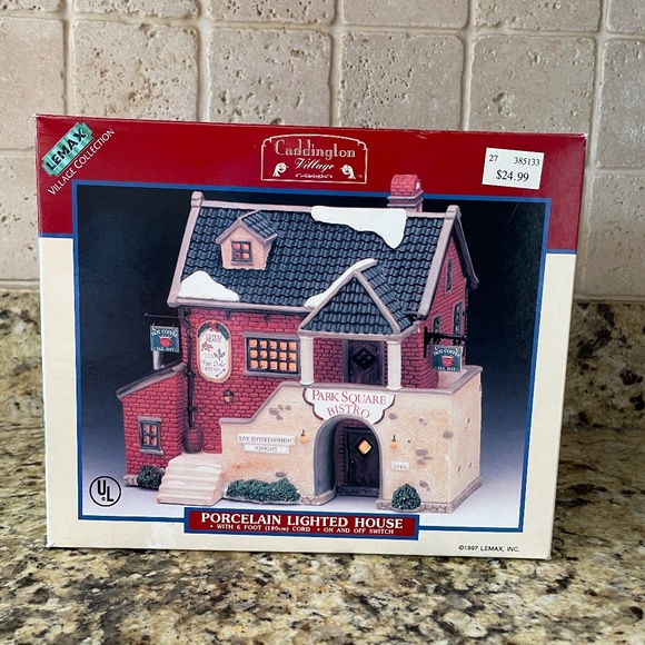 LEMAX PARK SQUARE BISTRO HEARTSIDE VILLAGE LIGHTED HOUSE 27 385133 CHRISTMAS - Picture 2 of 6